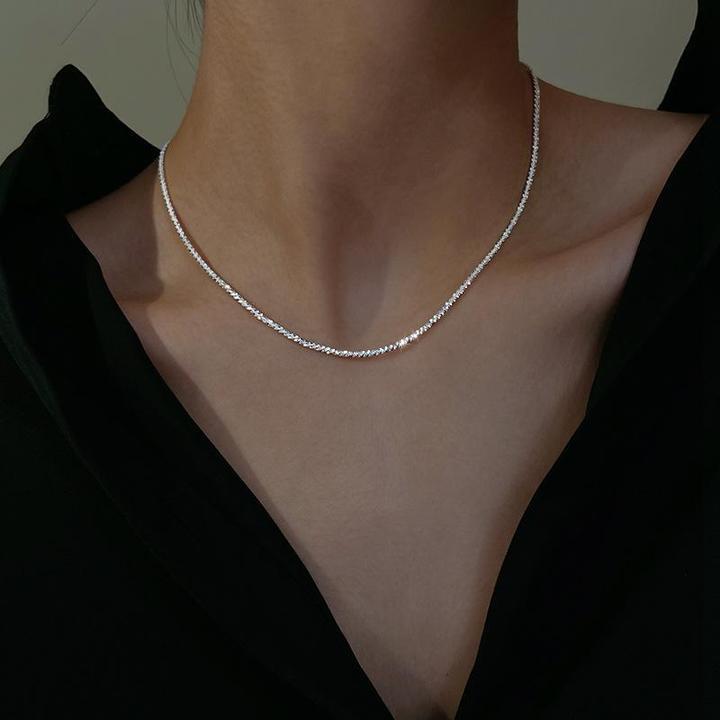 Celestial Double Chain Silver Necklace for Women