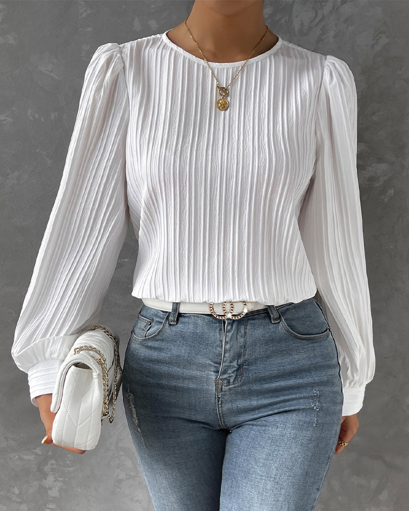 Chic Round Neck Blouse