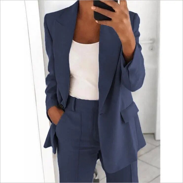 Blazer and Wide-Leg Pant Ensemble