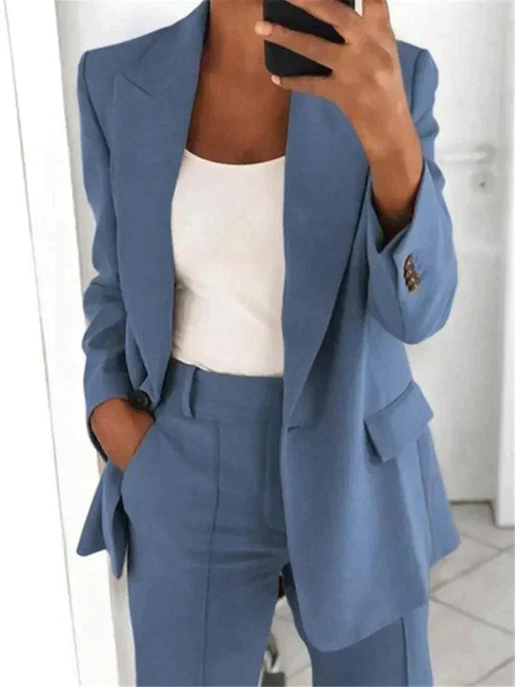 Blazer and Wide-Leg Pant Ensemble