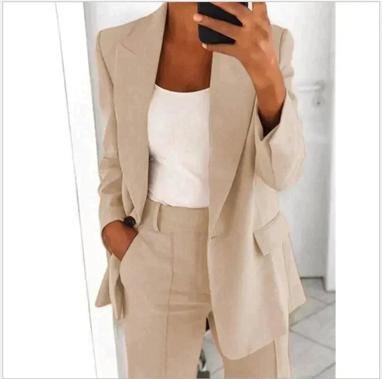 Blazer and Wide-Leg Pant Ensemble
