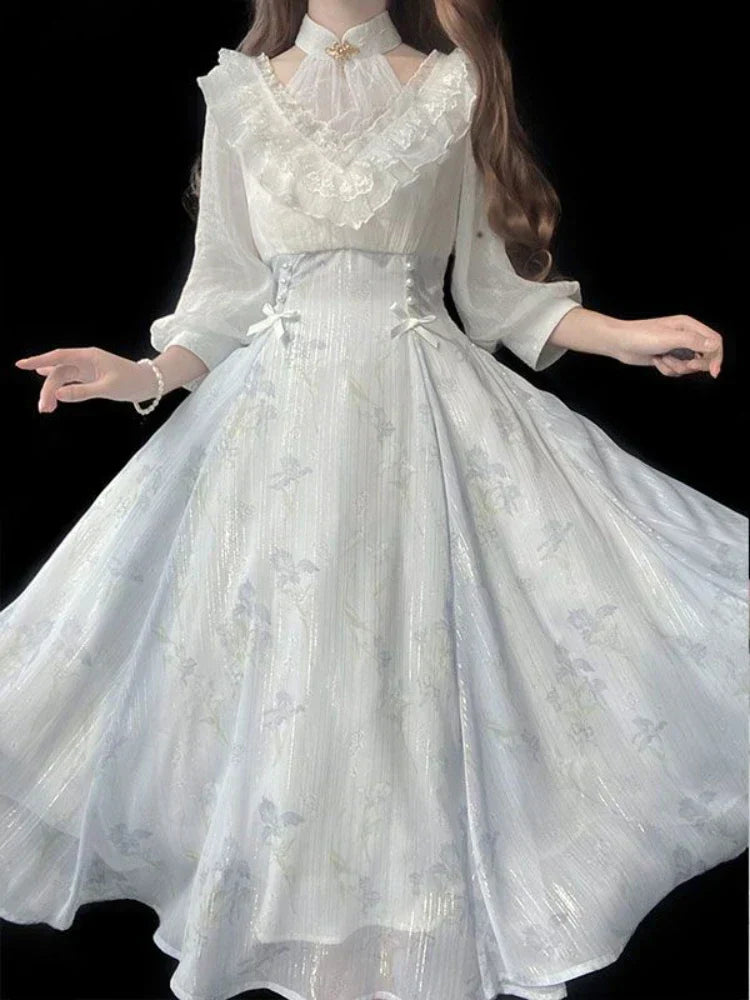 Chic Midi Dress Inspired by Belle Époque Couture