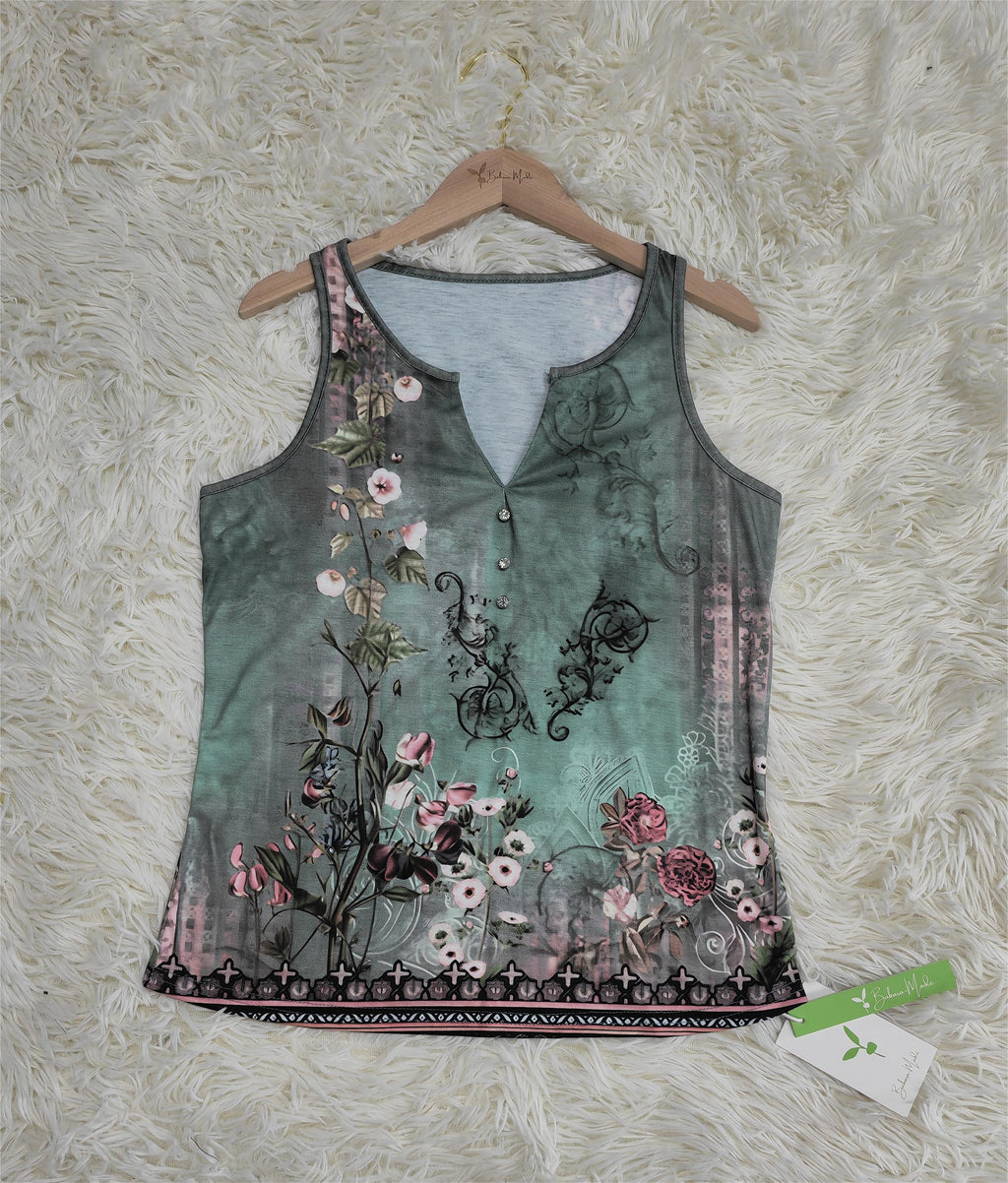Floral Pattern Sleeveless Tank