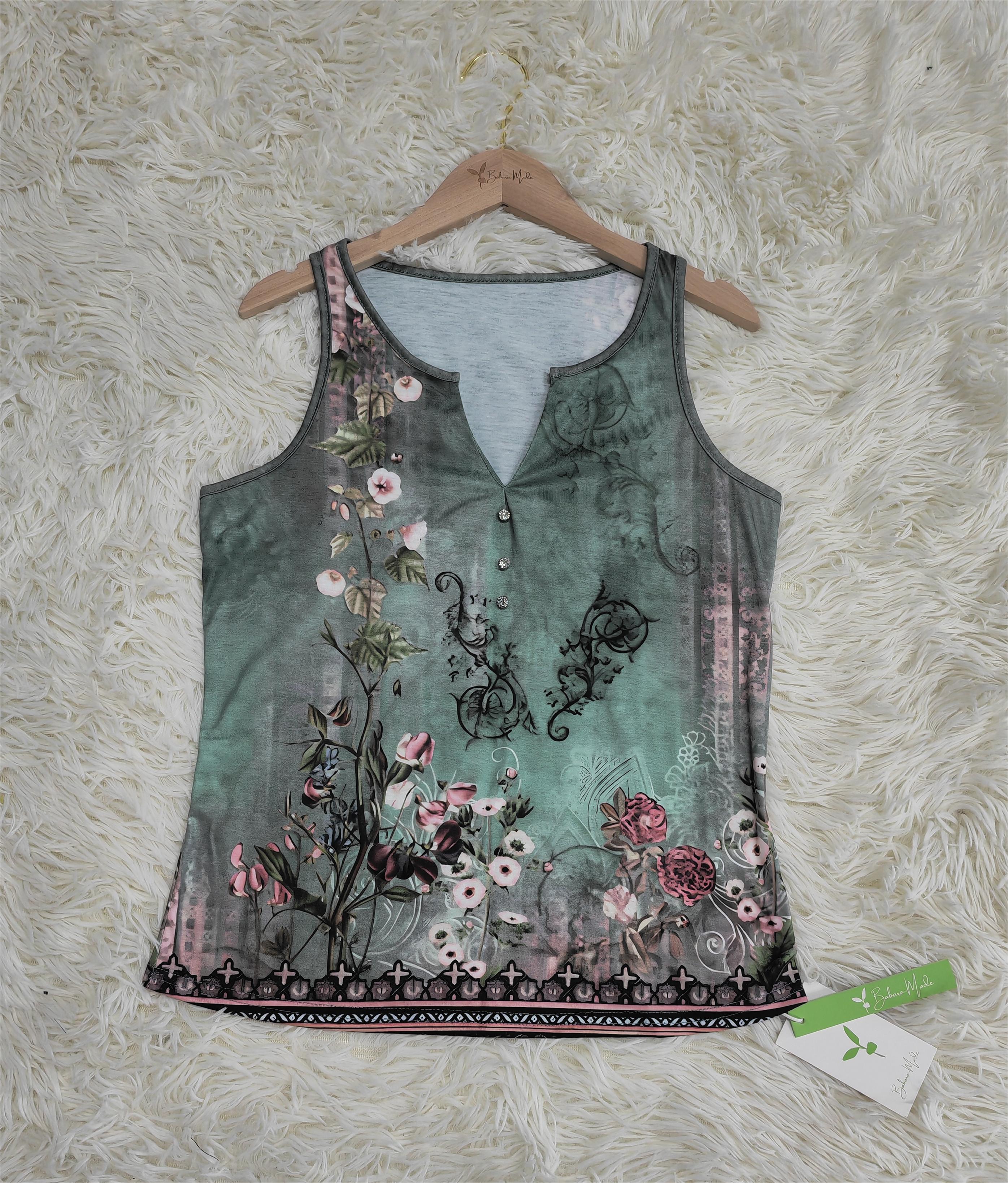 Floral Pattern Sleeveless Tank