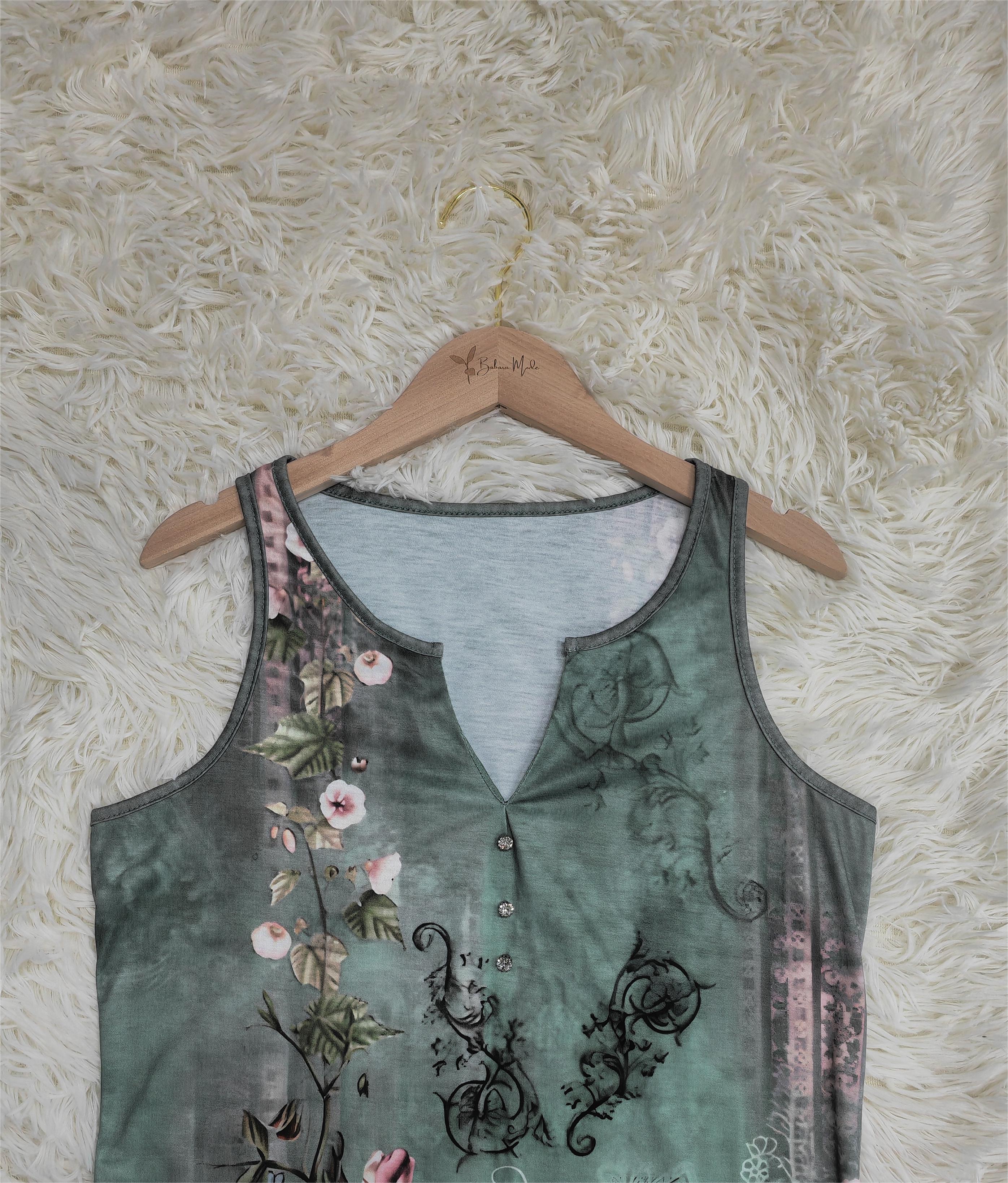 Floral Pattern Sleeveless Tank