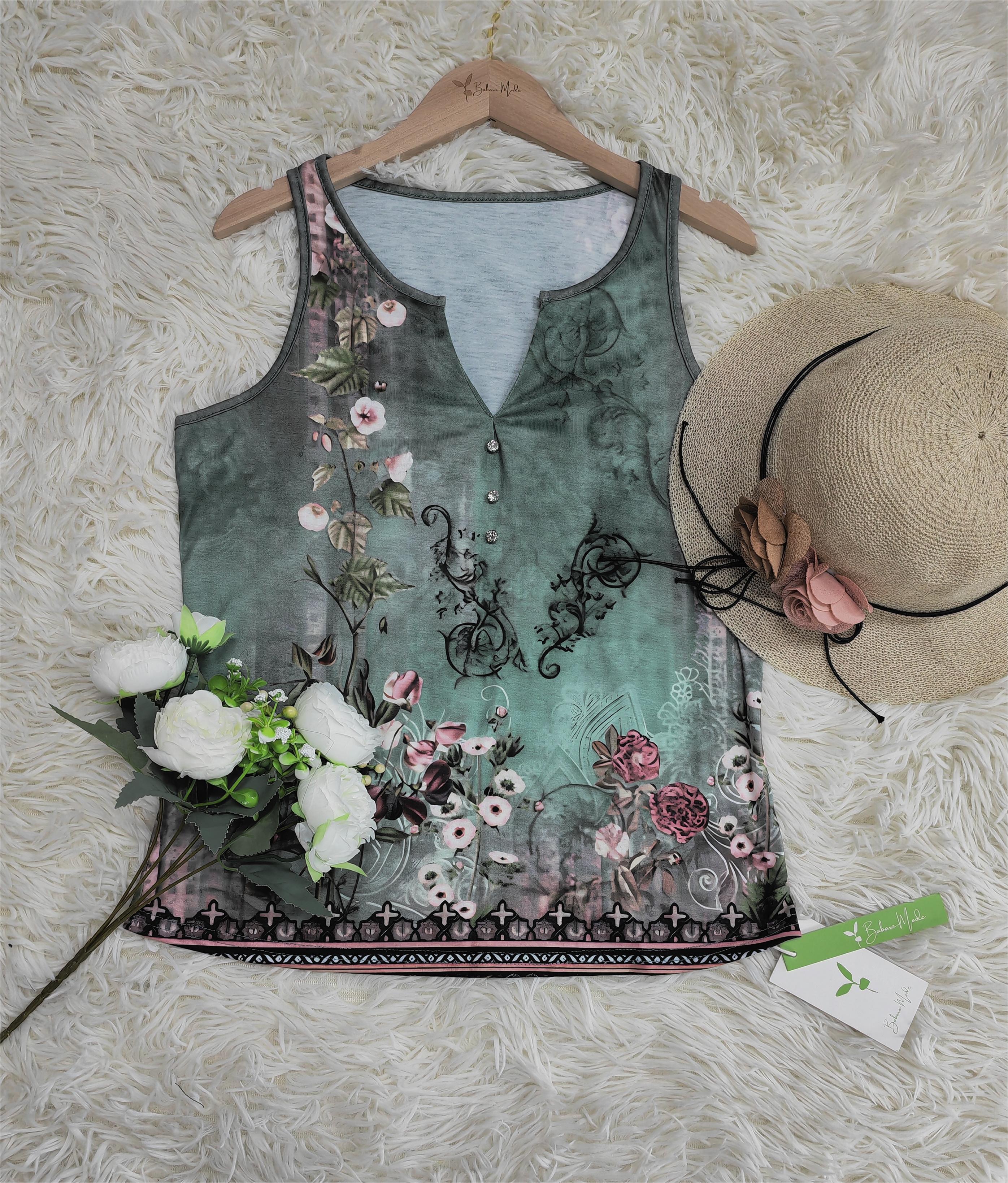 Floral Pattern Sleeveless Tank