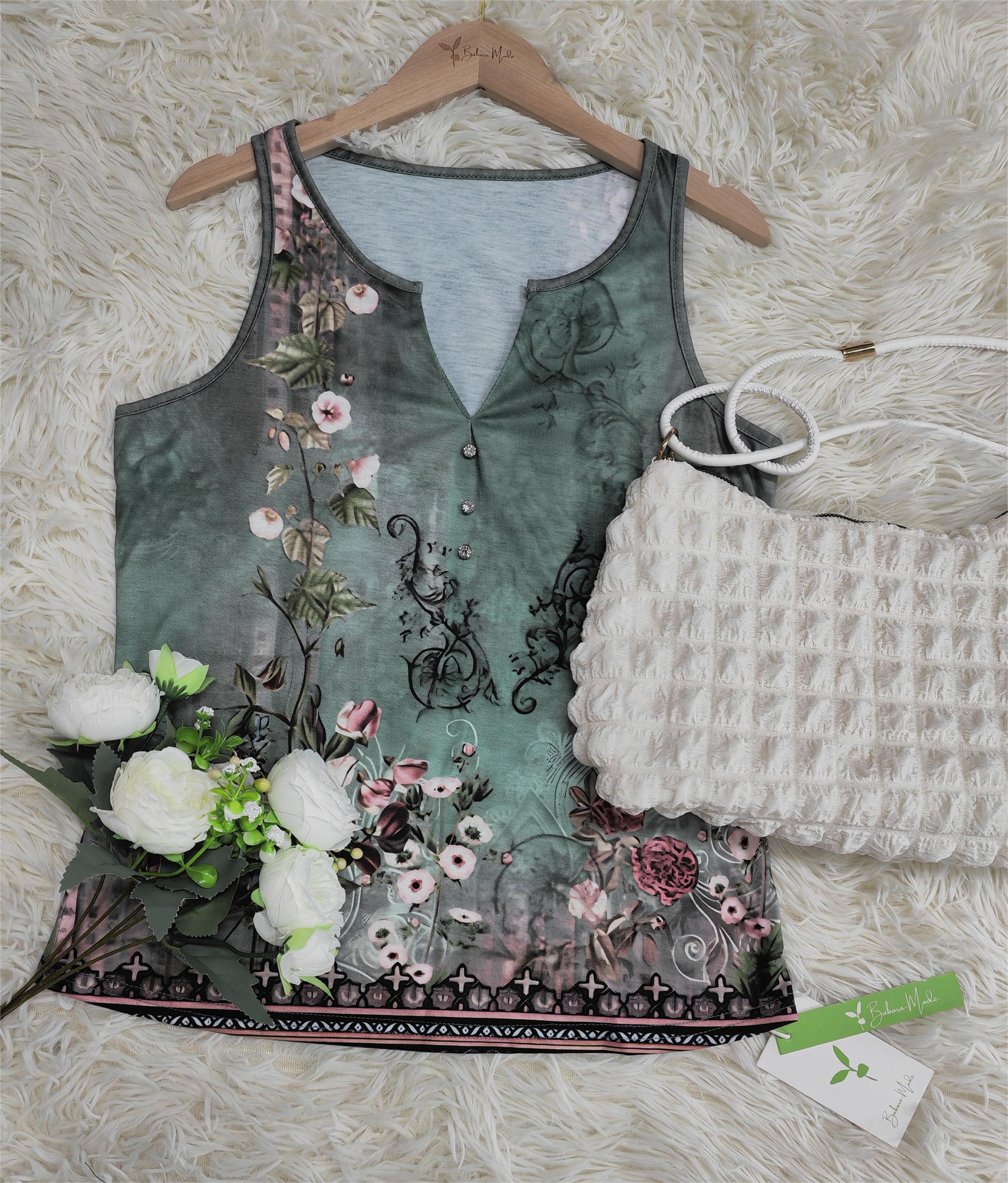 Floral Pattern Sleeveless Tank