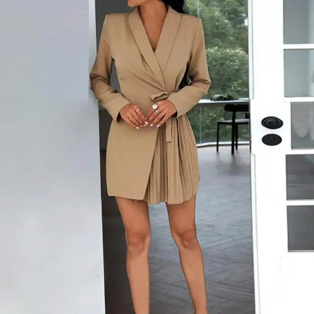 Plain Color Blazer Dress
