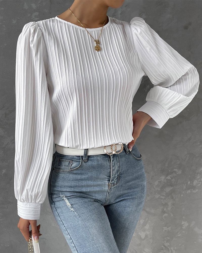 Chic Round Neck Blouse