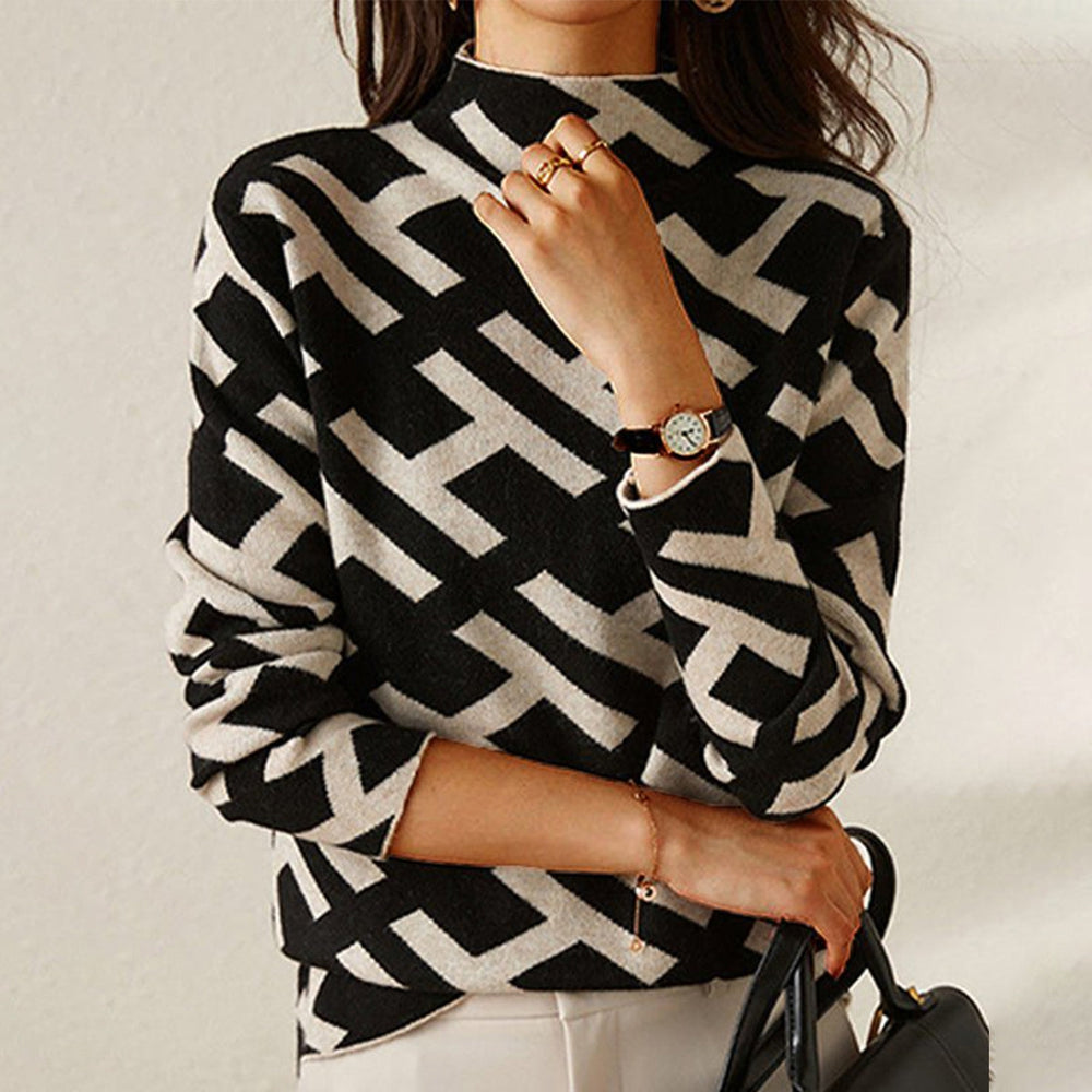 Stylish and Cozy Geometric Knit Sweater