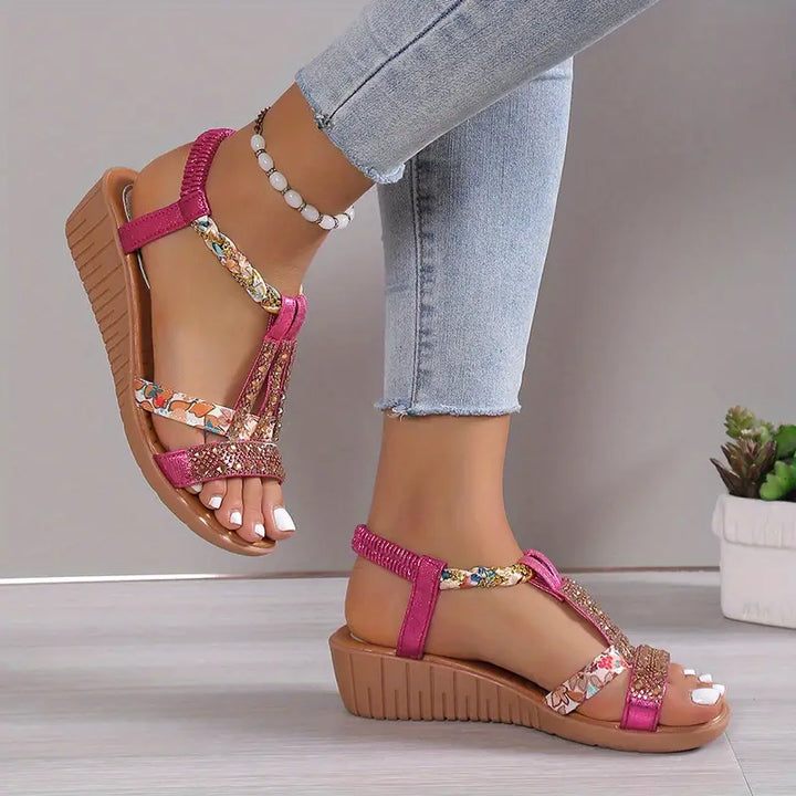 Bohemian-Inspired Braided Wedge Sandals