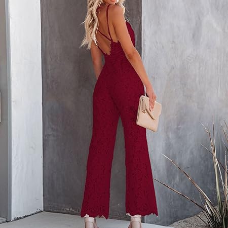 Lace-Embellished Sleeveless Jumpsuit