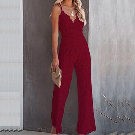 Lace-Embellished Sleeveless Jumpsuit