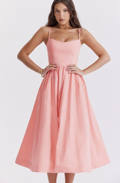 Chic Midi Dress Featuring Elegant Lace-Up Back