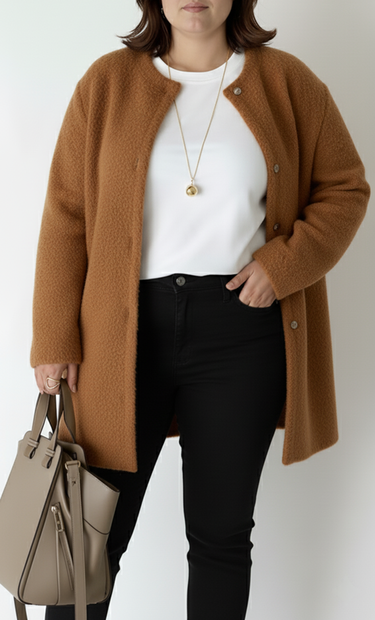 Stylish Plus Size Relaxed-Fit Knit Cardigan for Women