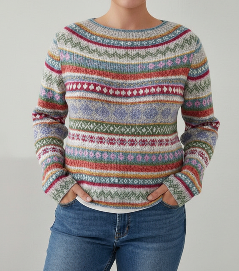 Plus Size Women's Colorful Knit Sweater
