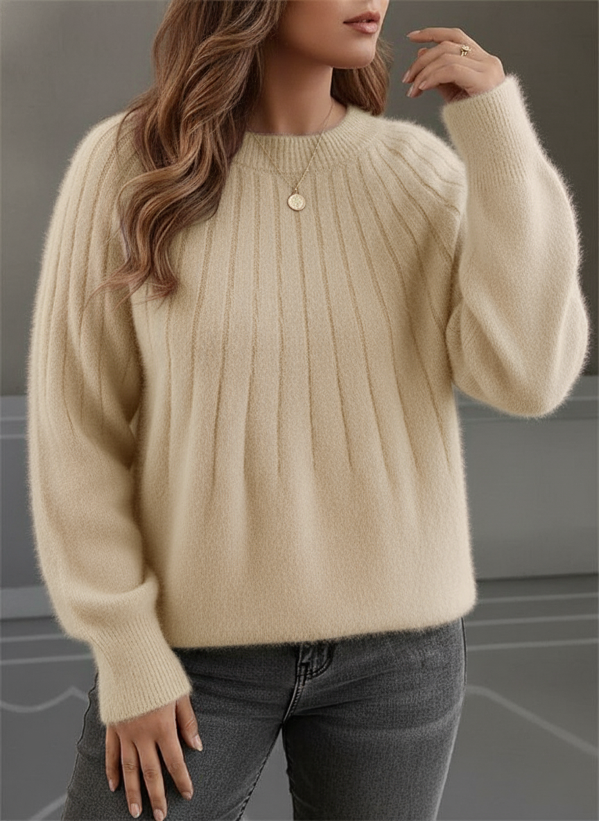 Cozy Plus Size Women's Ribbed Knit Sweater