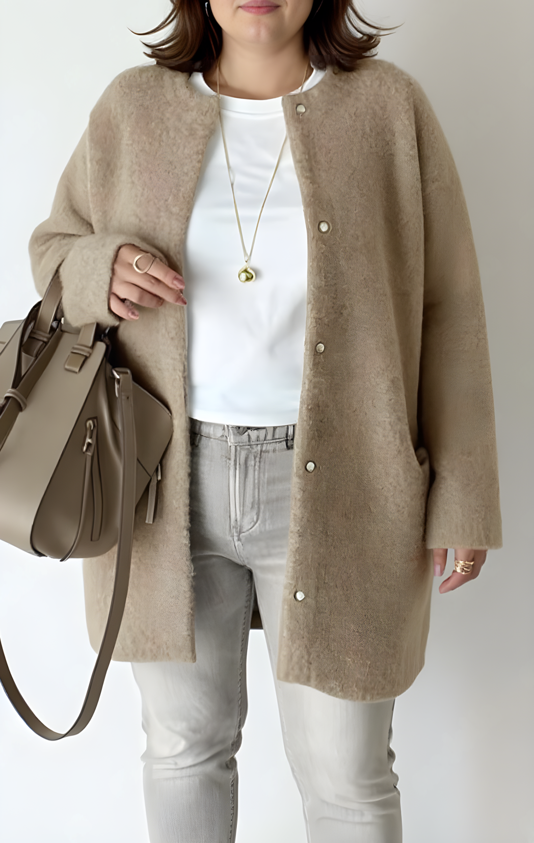 Stylish Plus Size Relaxed-Fit Knit Cardigan for Women