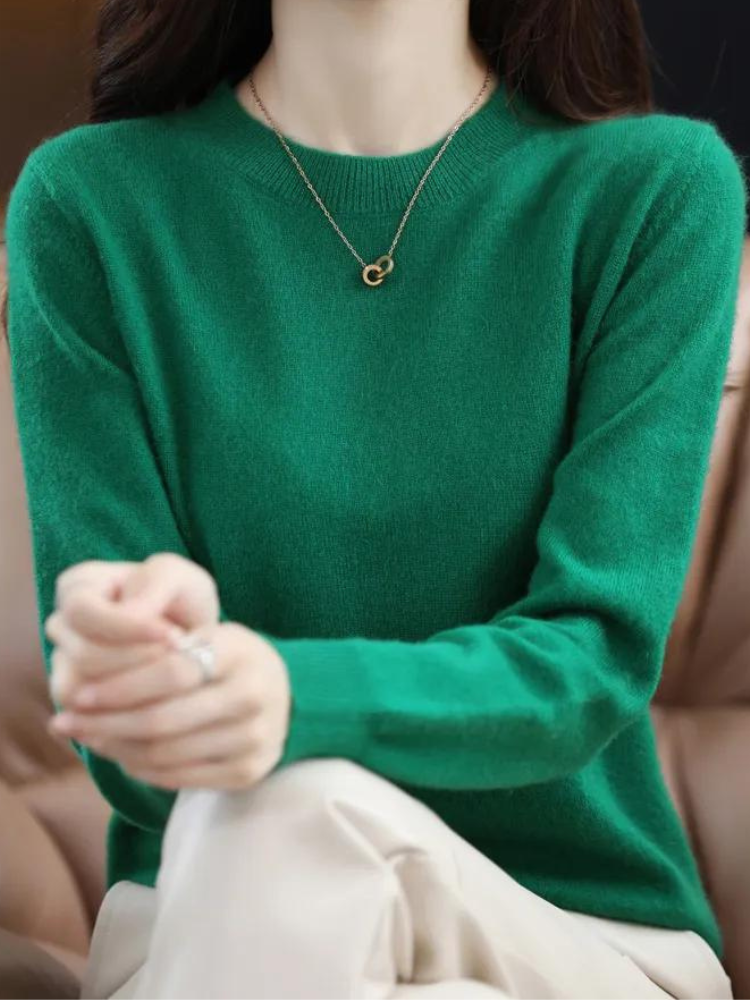 Cozy Long-Sleeve Wool Knit Sweater for Ultimate Warmth