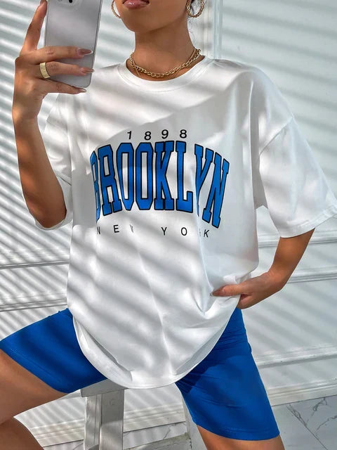 Brooklyn York Retro-Style Oversized Tee