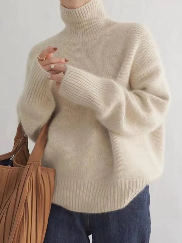 Chic Women's Knitted Turtleneck Sweater
