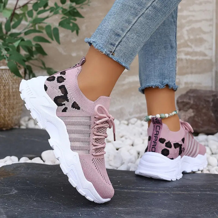 Leopard Print Breathable Sneakers