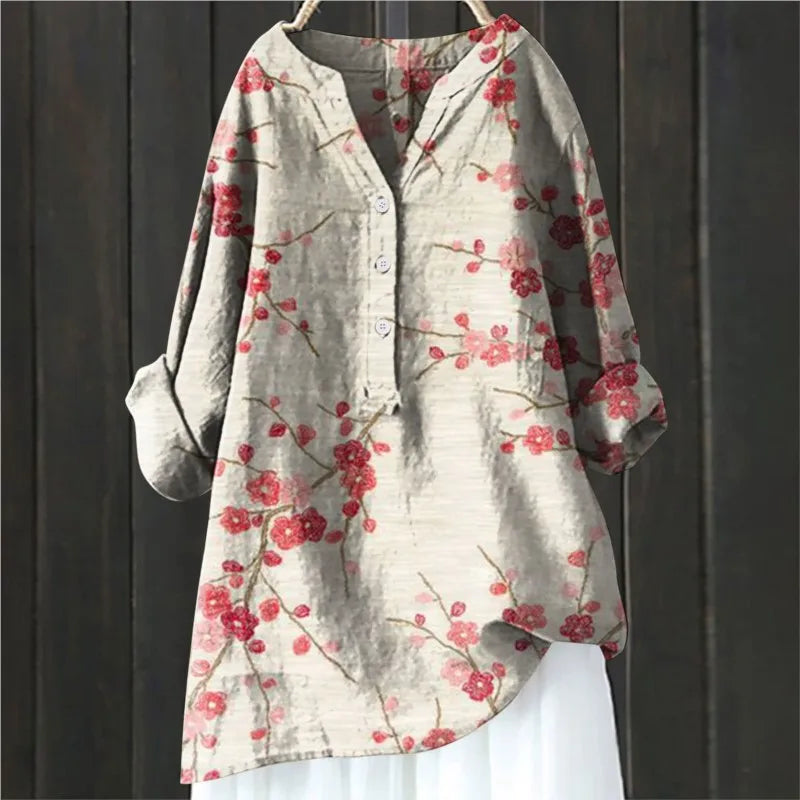 Casual Floral Pattern Blouse