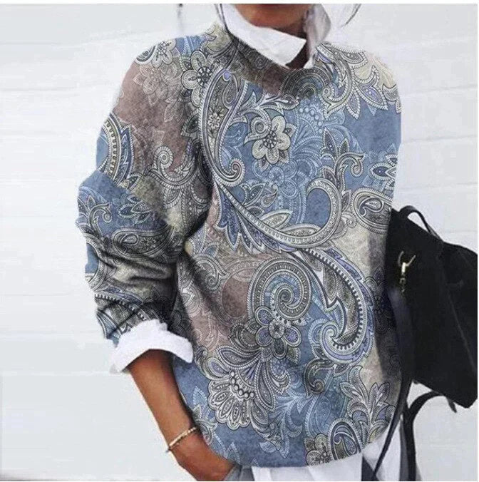 Chic Patterned Knit Pullover