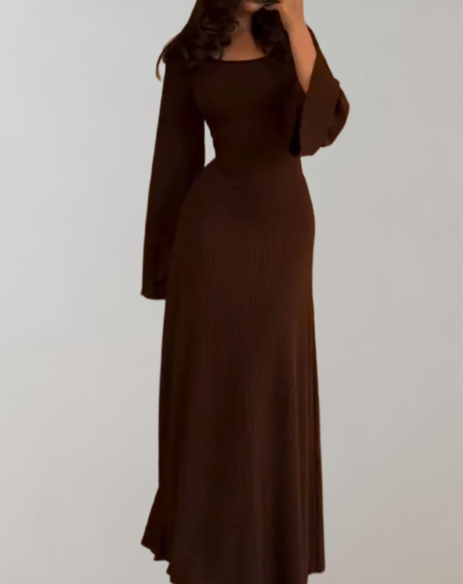 Women's Noemie Long Sleeve Bodycon Dress with Round Neck