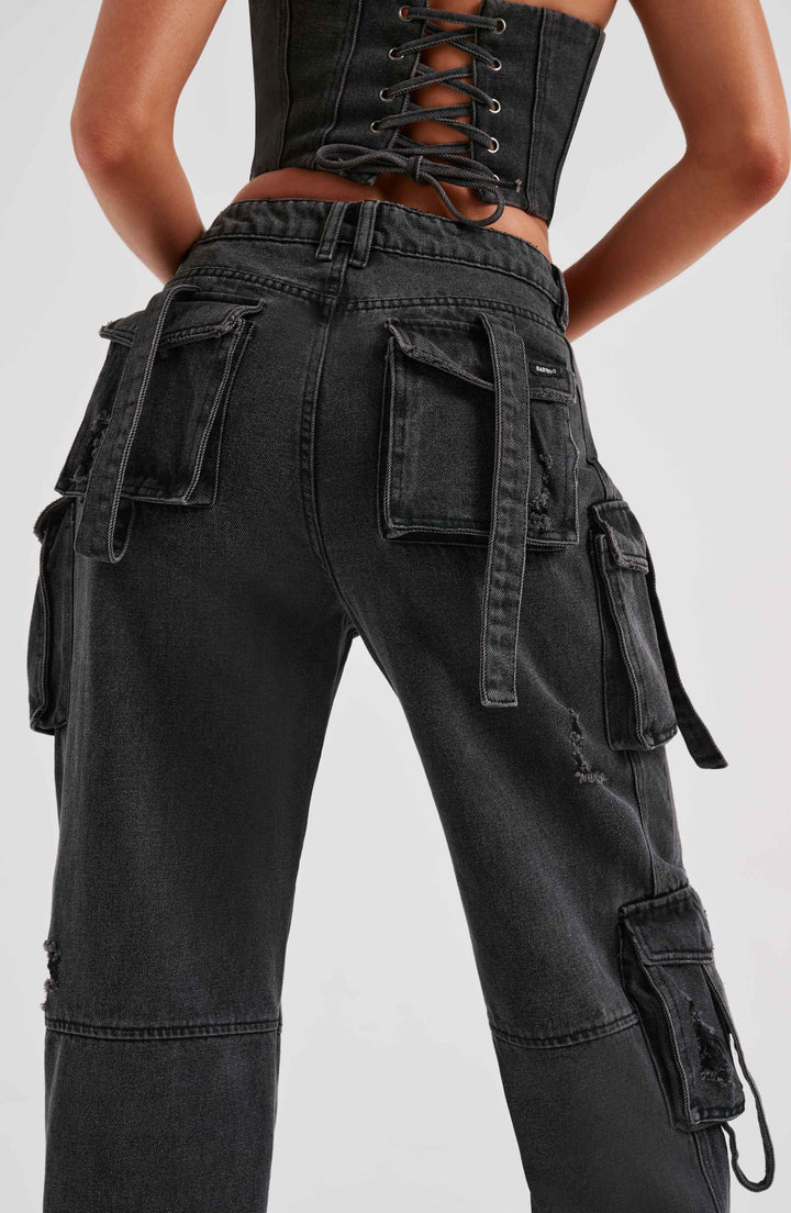 Chic Classic Denim Cargo Pants for Women