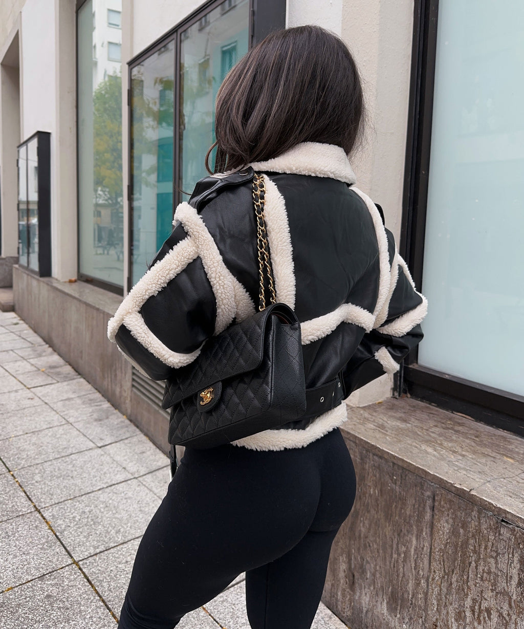 Black Teddy Fur Daria Jacket