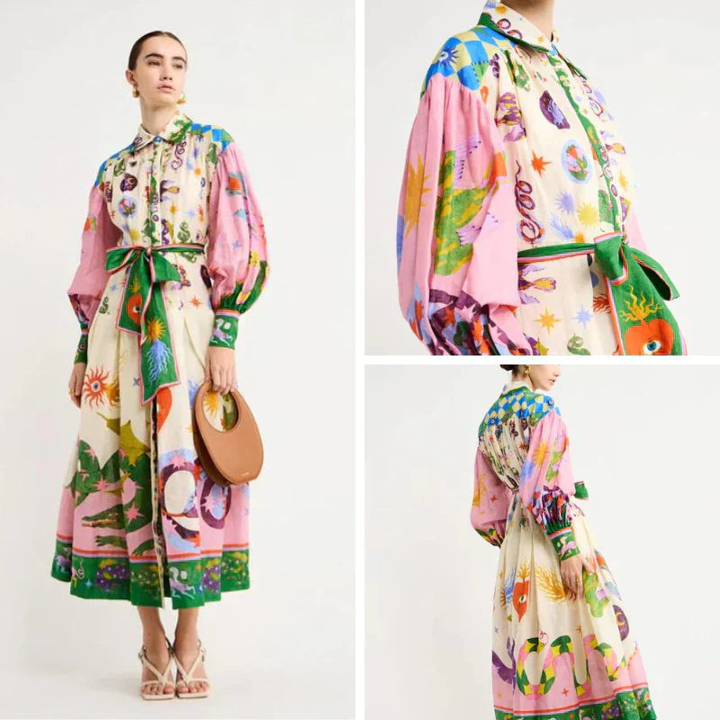 Vintage-Inspired Long Floral Dress