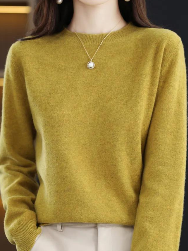 Cozy Long-Sleeve Wool Knit Sweater for Ultimate Warmth