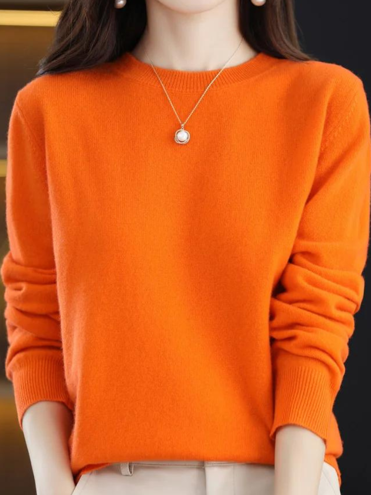 Cozy Long-Sleeve Wool Knit Sweater for Ultimate Warmth