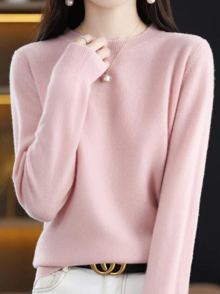 Cozy Long-Sleeve Wool Knit Sweater for Ultimate Warmth