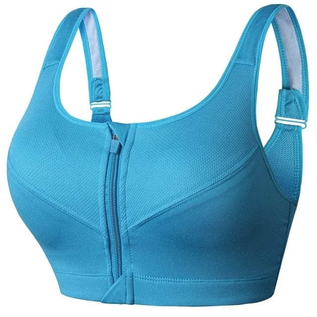 Plus Size Sports Bra Featuring a Distinctive Zipper Design
