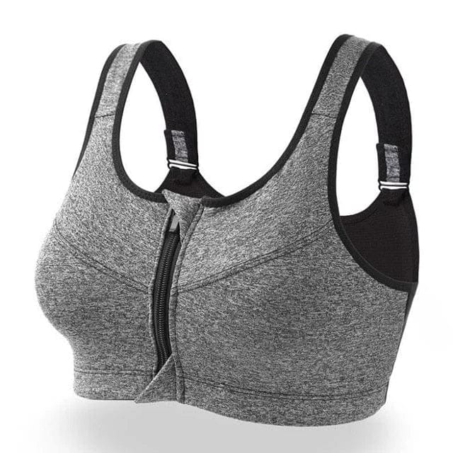 Plus Size Sports Bra Featuring a Distinctive Zipper Design