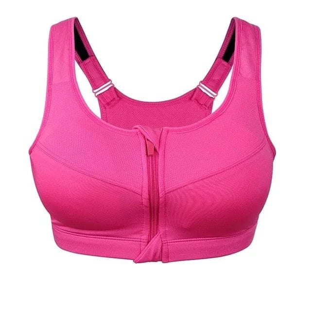 Plus Size Sports Bra Featuring a Distinctive Zipper Design