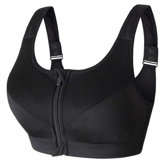 Plus Size Sports Bra Featuring a Distinctive Zipper Design