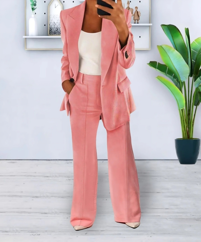 Blazer and Wide-Leg Pant Ensemble