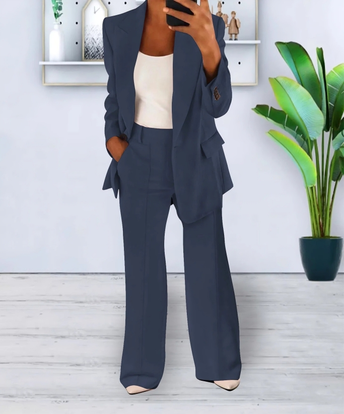 Blazer and Wide-Leg Pant Ensemble