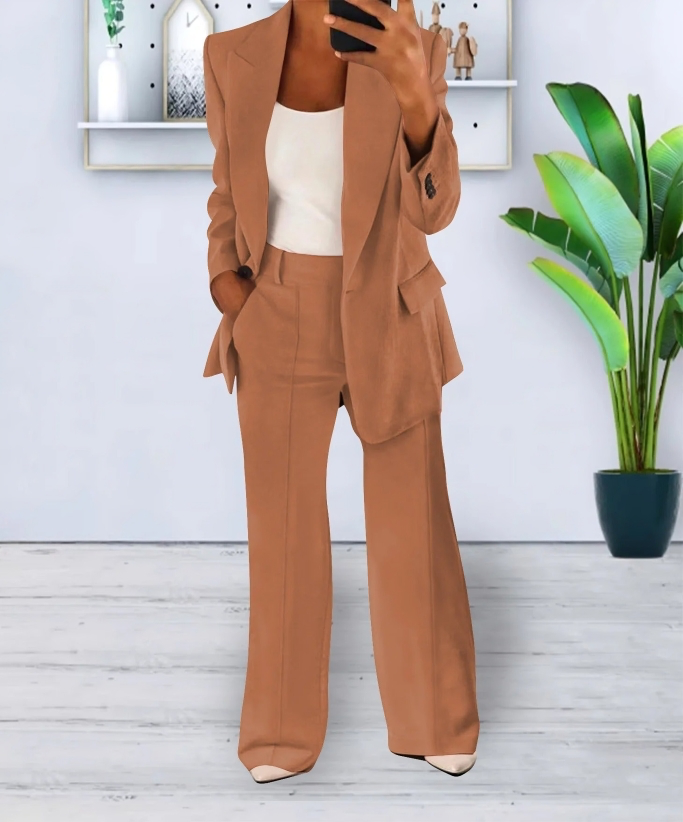 Blazer and Wide-Leg Pant Ensemble